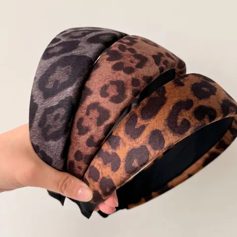 Koreanisch Retro Leopardenmuster Breiter Verdickter Haarreif Für Damen Mode Samt Hoher Schädel Haarschmuck Herbst Winter Accessoires