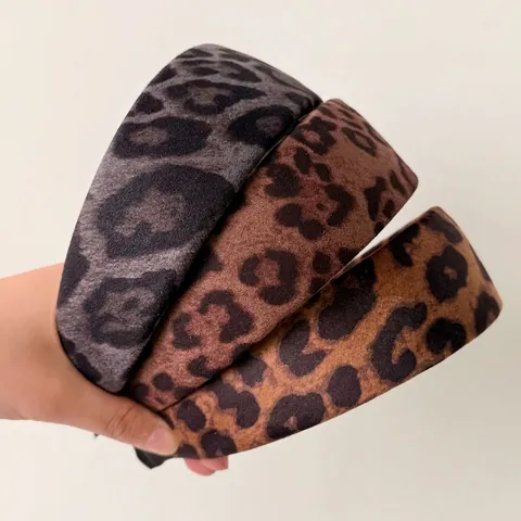 Koreanisch Retro Leopardenmuster Breiter Verdickter Haarreif Für Damen Mode Samt Hoher Schädel Haarschmuck Herbst Winter Accessoires