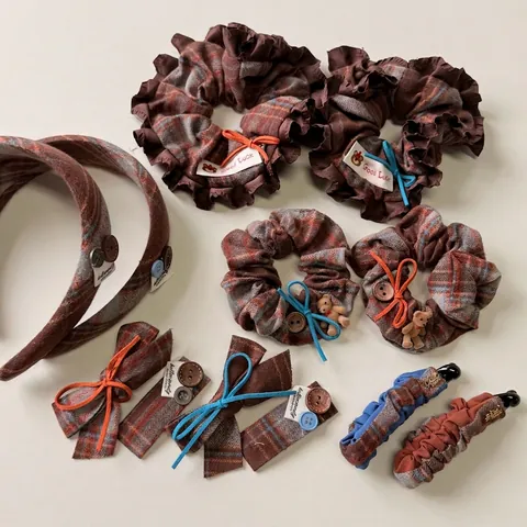 Molletta per Capelli Vintage a Quadri con Fiocco Dolce Bananina Elastico per Capelli Donna Accessori in Tessuto Retro