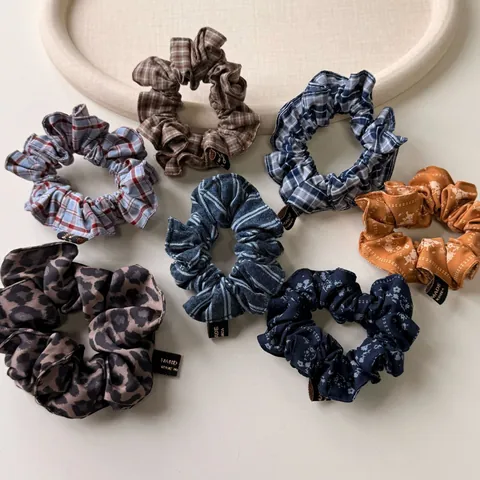 Elastici per Capelli in Tessuto Vintage a Quadri Floreali Leopardati Elastici Accessori per Capelli Stile Coreano Donna
