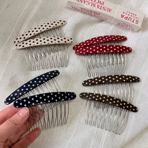 Retro Stippen Acetaat Haarkam Voor Vrouwen Metalen Tanden Haar Insteek Tool Koreaanse Stijl Pony Styling Haaraccessoires