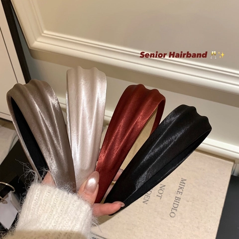 Eleganter Satin Puffy Haarreif Für Damen High Top Breit Dick Vintage Haarband Alltag Gesicht Waschen Koreanischer Haarschmuck