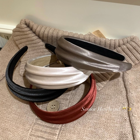 Eleganter Satin Puffy Haarreif Für Damen High Top Breit Dick Vintage Haarband Alltag Gesicht Waschen Koreanischer Haarschmuck