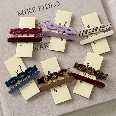 Acetat Geflochtene Kette Haarclips Für Damen Süß Frisch Hohl Entenschnabel Seitenclip Elegant Täglich Handgemacht Haarschmuck