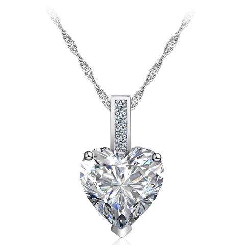 Eleganter Herz Anhänger Halskette Für Damen Kupfer Eingelegter Herzschliff Zirkonia Schlüsselbein Kette Schmuck Geschenk