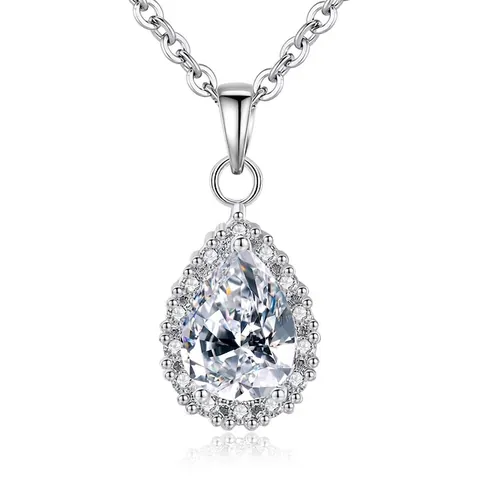 Elegante Collar de Colgante de Gota de Agua para Mujer Chapado en Oro Aleación Diamante Imitación Blanco Joyería