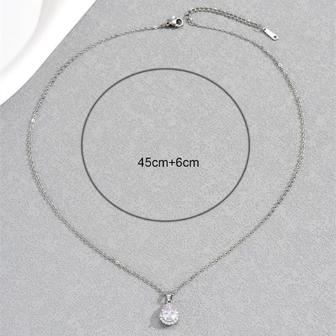 Elegante Collar de Colgante de Gota de Agua para Mujer Chapado en Oro Aleación Diamante Imitación Blanco Joyería