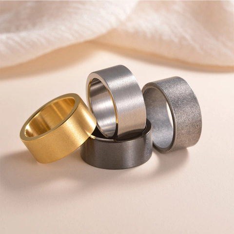 Minimalistische Titaniumstalen Brede Band Ring Voor Heren Dames Mat Geborsteld Industriële Stijl Vingerring Sieraden Cadeau
