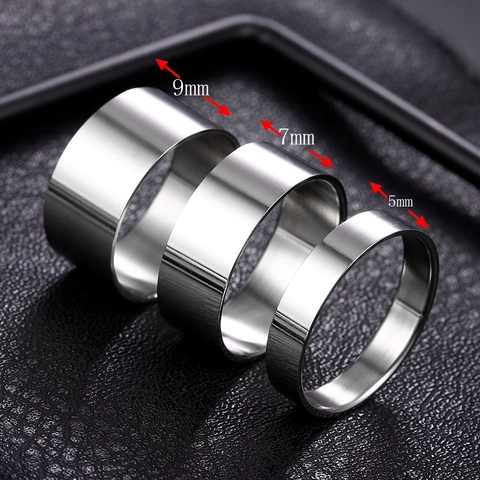 Titanium Steel DIY Ring Blanks For Jewelry Making Handmade Plain Polished Band Unisex Stainless Steel Ring Base Components