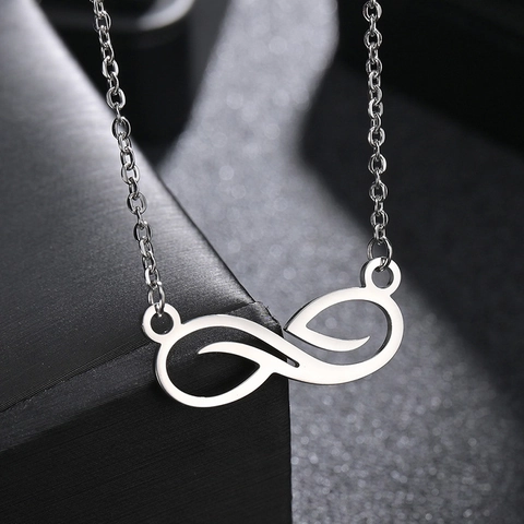 Halskette Im Koreanischen Stil Mit Unendlichkeitssymbol Titanstahl Edelstahl Hohlendesign Gold Silber Damen Schmuck Alltag