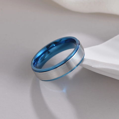 Titanium Steel Grooved Band Ring For Men Women Fashion Jewelry Electroplated Casual Commute Style Accessory Finger Ring