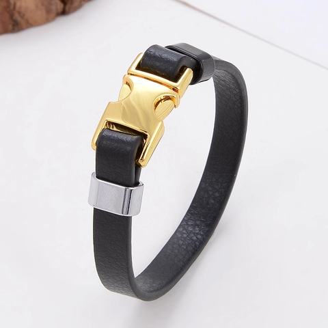 Bracciale Minimalista in Cordino di Cuoio Vintage Con Chiusura in Lega di Metallo per Uomo Donna Casual Quotidiano Gioielli Retro