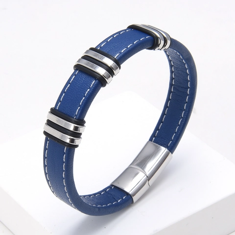 Pulsera de Cuero Trenzado de Moda Con Cierre Magnético de Acero Inoxidable para Hombres Mujeres Accesorio de Joyería Casual