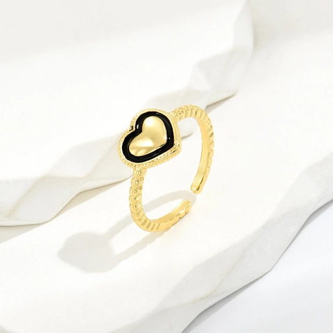 Licht Luxus Vergoldet Kupfer Verstellbar Ring Für Damen Elegant Herz Stern Blatt Design Mode Schmuck Geschenk