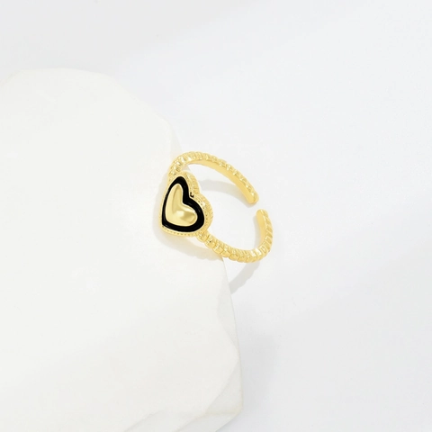 Licht Luxus Vergoldet Kupfer Verstellbar Ring Für Damen Elegant Herz Stern Blatt Design Mode Schmuck Geschenk