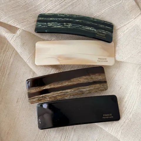 Französisch Retro Rechteckige Acetat Haarclip Federklemme Eleganter Marmor Muster Handgefertigte Haarschmuck Für Damen Haar Styling