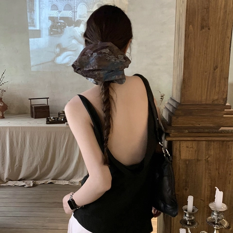 Vintage Korean Style Oversized Fabric Scrunchies Abstract Ink Pattern Elegant Elastic Hair Ties For Women Hair Accessories