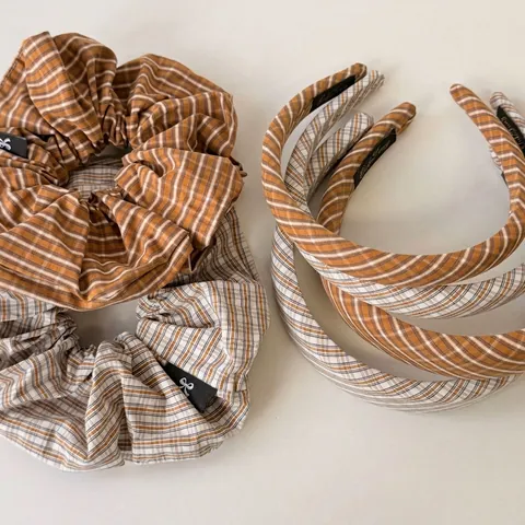 Scrunchie in Tessuto a Quadri Cerchietto Plaid per Donna Fresco Dolce Fatto a Mano Accessori per Capelli a Quadri Fascia per Capelli