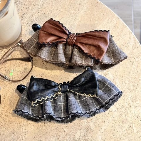 Vintage Karierte Schleife Bananen-Clip Für Damen Eleganter Koreanischer Stil Haarschmuck Für Hohen Pferdeschwanz Fixierung