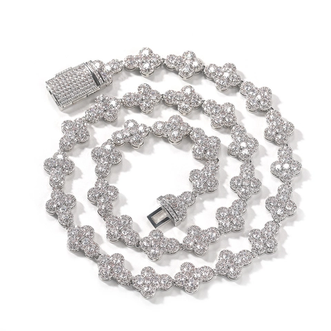 Hip Hop Heren Koper Zirconia Kruis Hanger Halsketting Iced Out Pave Zirconia Schakelketting Bling Streetwear Sieraden Cadeau