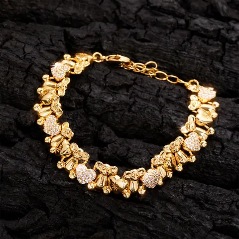 Hip Hop Bär Herz Anhänger Halskette Für Herren Damen Iced Out Bling Zirkonia Kupfer Kette Schmuck Mode Trend Geschenk
