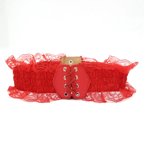 Red Elastic Waist Belt For Women Fashion Dress Corset Vintage Stretch Waistband Wide Cinch Belt Party Outfit