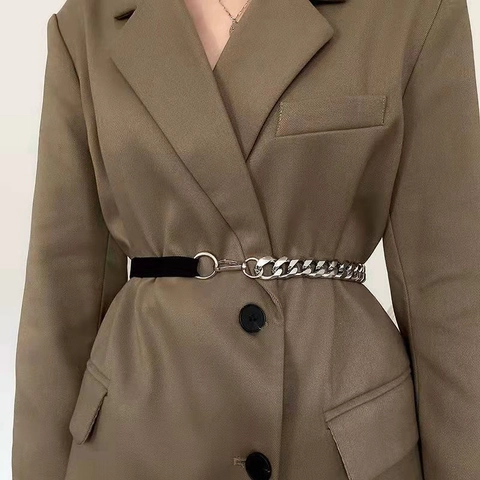 Vintage Metalen Ketting Elastische Taille Riem Voor Vrouwen Decoratieve Taillecincher Voor Jurken Pakken Goud Zilver Mode