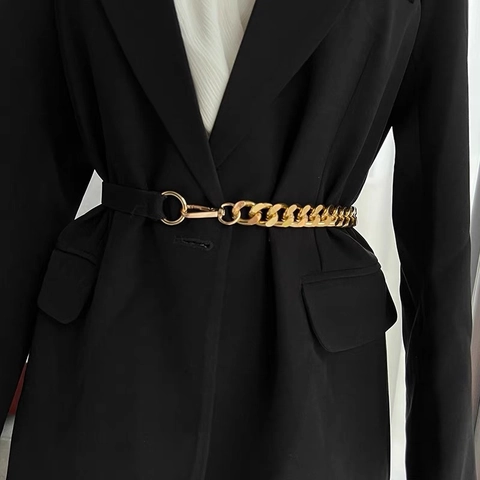 Vintage Metalen Ketting Elastische Taille Riem Voor Vrouwen Decoratieve Taillecincher Voor Jurken Pakken Goud Zilver Mode