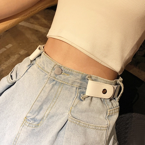 Cintura Elastica Invisibile Senza Fibbia Per Jeans Cintura Regolabile In Vita Per Donna Uomo In Ecopelle Cinghia Elastica Per Pantaloni