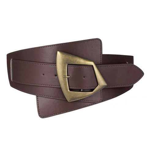Cintura Corsetto Elastica Larga Vintage da Donna Fibbia in Lega Geometrica Cintura in Pelle PU Intrecciata per Abito Cappotto