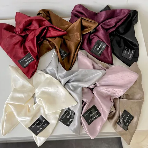 Koreaanse Grote Satijnen Scrunchie Strik Ontwerp Handgemaakte Satijnachtig Ponytail Houder Dames Mode Haaraccessoires