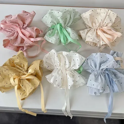 Koreanischer Stil Polka Dot Schleife Stoff Haargummi Handgefertigt Süßes Band Haarband Für Damen Mädchen Mode Haarschmuck