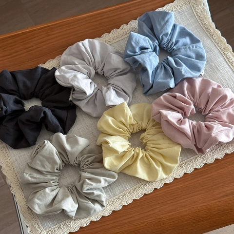 Coleteros de Tela de Canalé Plisados Simples de Estilo Coreano Para Mujer Accesorios de Cabello Hechos a Mano Suaves de Alta Elasticidad Coletero