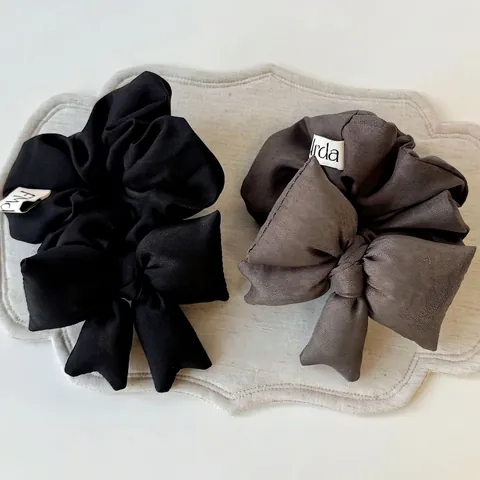 Scrunchie Con Fiocco Vintage In Stile Coreano Tessuto Di Alta Qualità Imbottito Elastico Per Capelli Oversize Accessori Moda Per Donna