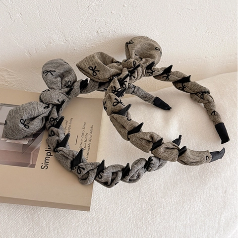 Cerchietto in Tessuto con Fiocco Stile Coreano Con Denti Antiscivolo Intrecciato a Torsione per Donna Accessori Capelli
