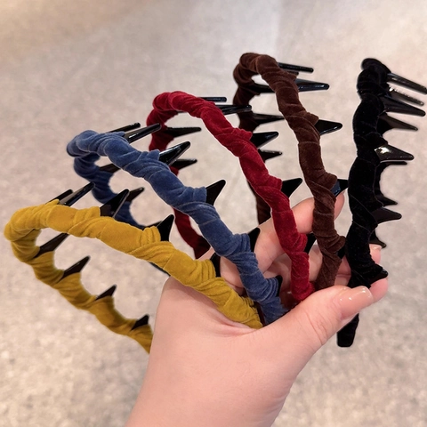 Cerchietto Ondulato Avvolto in Velluto Vintage Con Denti Antiscivolo Cerchio per Capelli per Donna Accessori per Capelli Fatti a Mano