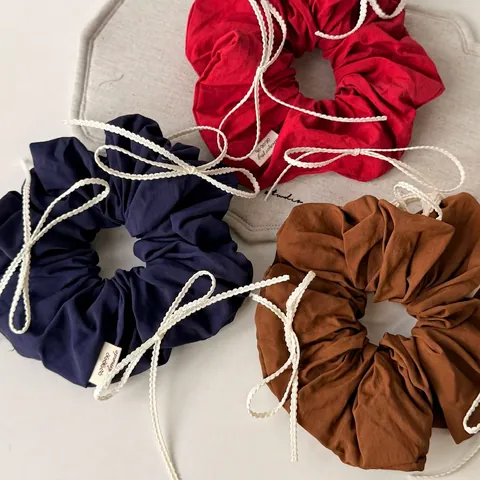 Koreanischer Stil Baumwolle Schleife Haargummi Handgefertigt Elastisch Stoff Haarschmuck Für Damen Ponytail Oversized Scrunchies