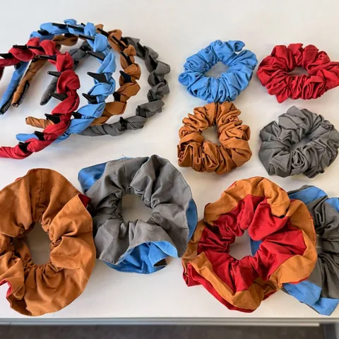 Vintage Maillard Color Contrast Scrunchie Set Retro Fabric Hair Ties Korean Style Elegant Hairbands For Women Girls Daily Hair Accessories
