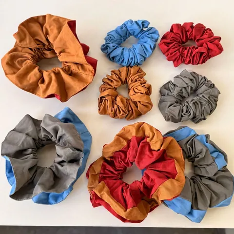 Vintage Maillard Color Contrast Scrunchie Set Retro Fabric Hair Ties Korean Style Elegant Hairbands For Women Girls Daily Hair Accessories