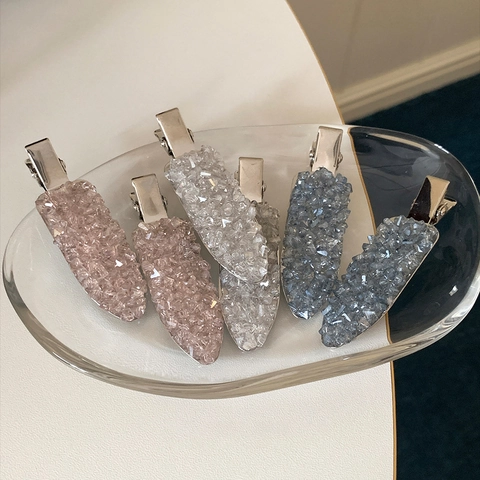 Pinzas para el Cabello con Diamantes de Imitación Aleación Cristal Horquillas de Pato Elegante Estilo Coreano Accesorios para Mujer