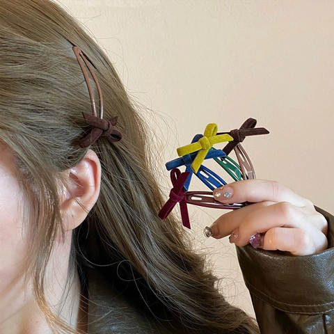 Vintage Samt Bogen Haarclip Süße BB Clip Für Damen Mädchen Elegant Seitenhaarnadel Herbst Winter Dekorative Haarschmuck