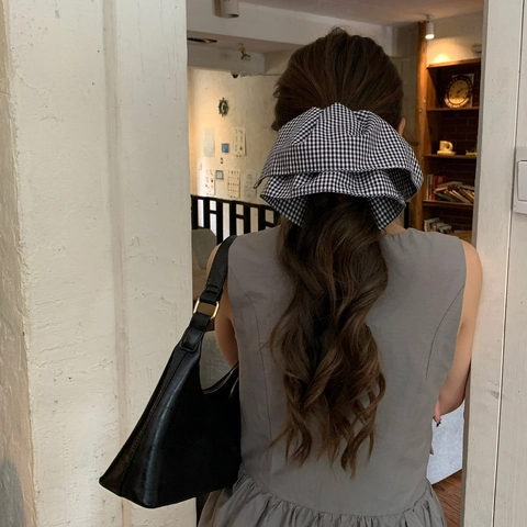 Dolce Molletta Per Capelli In Stile Coreano Con Fiocco Pied De Poule Per Donna Vintage A Quadretti In Tessuto Accessori Per Capelli