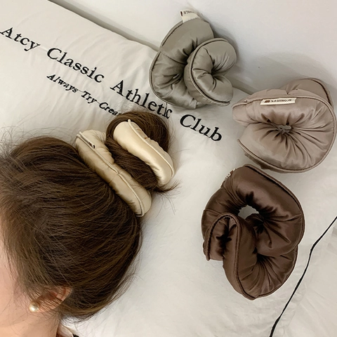 Ultra Soft Cotton Filled Oversized Satin Scrunchie For Women Silky Hair Tie High Elasticity Elegant Hair Accessories
