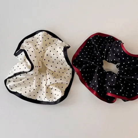 Femme Doux Satin à Pois Choucou Pince à Cheveux Ensemble Fait à la Main Tissu Nœud Accessoires de Cheveux Style Fée Élégant Couvre-chef