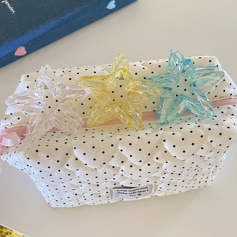 Pinza de Pelo de Estrella Iridiscente Estilo Coreano para Mujeres Niñas Resina Acrílica Mediana Forma de Estrella Joyería