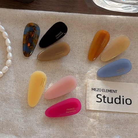 Pinzas para el Cabello de Acetato Vintage Francés Forma de Gota de Agua Pinzas para Flequillo para Mujer Accesorios