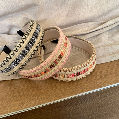 Böhmischer Gewebter Haarreif Für Damen Vintage Breiter Geflochtener Haarschmuck Pailletten Koreanischer Stil Reif