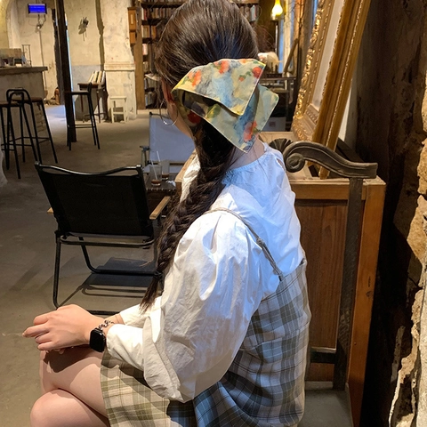 Retro Ölgemälde Stil Blumen Haargummi Für Damen Koreanischer Stil Hochelastisch Stoff Haarschmuck Mode Kopfschmuck