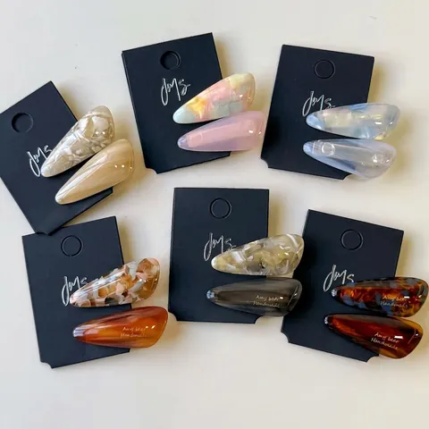 Acetate Water Drop Hair Clips Handmade Marbled Tortoiseshell Duckbill Side Clips Elegant Hair Accessories For Women