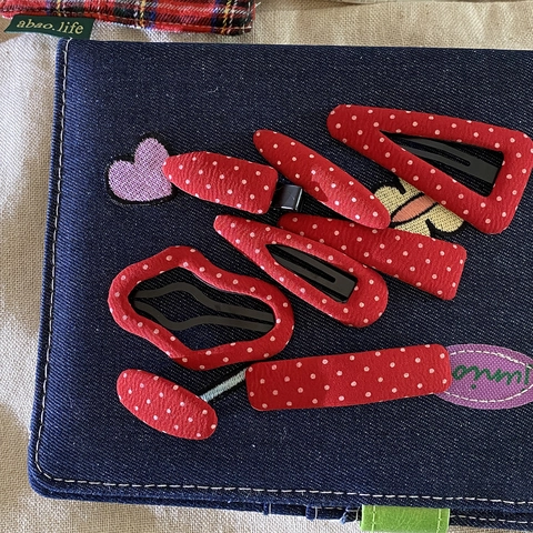 Fermagli per Capelli in Tessuto a Pois Rossi Vintage Clip BB Dolci Per Donne Ragazze Forcine Retrò Antiscivolo Accessori per Capelli